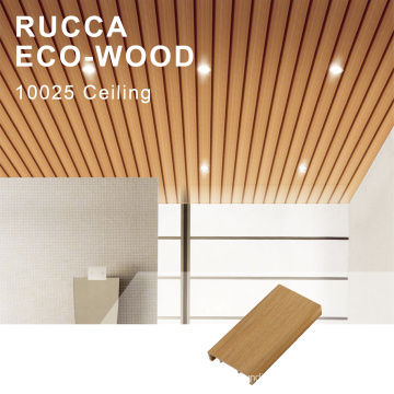 Foshan Rucca WPC Wood PVC Plastic Composite Ceiling Tiles Interior Suspended Decoration Ceiling Panels Design 100*25mm in China